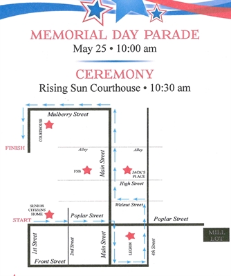 MEMORIAL DAY PARADE & CEREMONY, MONDAY MAY 25 – 10:00 A.M.